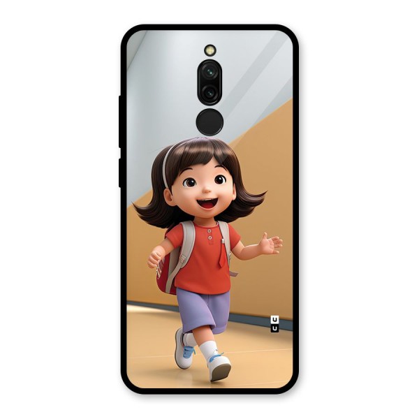 Cute School Girl Glass Back Case for Redmi 8