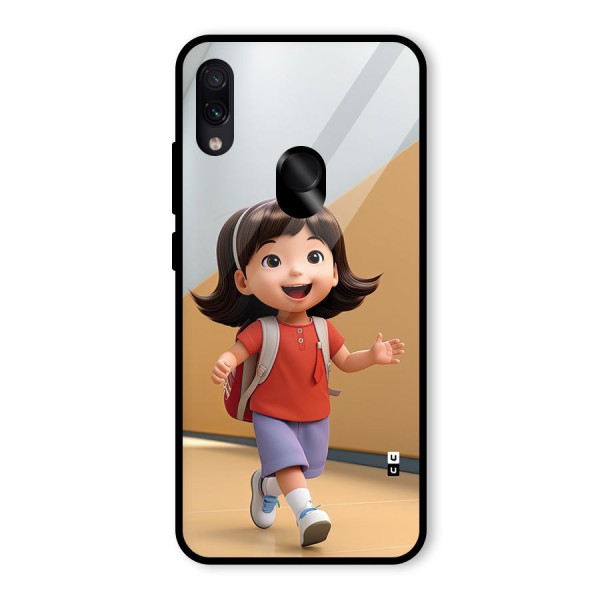 Cute School Girl Glass Back Case for Redmi Note 7