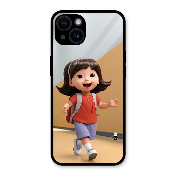 Cute School Girl Glass Back Case for iPhone 14