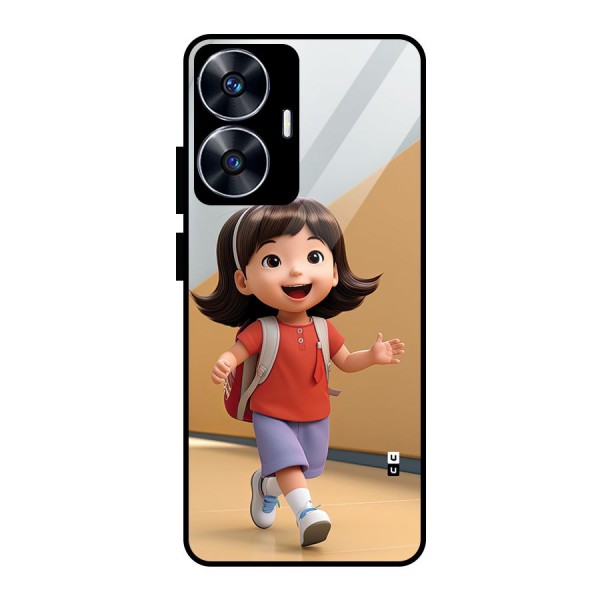 Cute School Girl Glass Back Case for realme C55