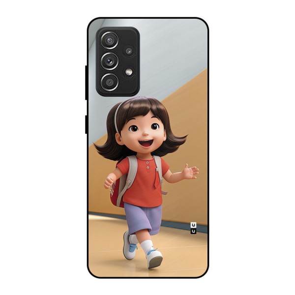 Cute School Girl Metal Back Case for Galaxy A52s 5G