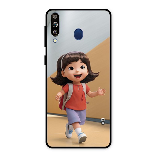 Cute School Girl Metal Back Case for Galaxy M30