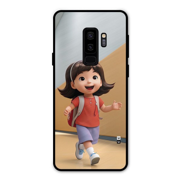 Cute School Girl Metal Back Case for Galaxy S9 Plus