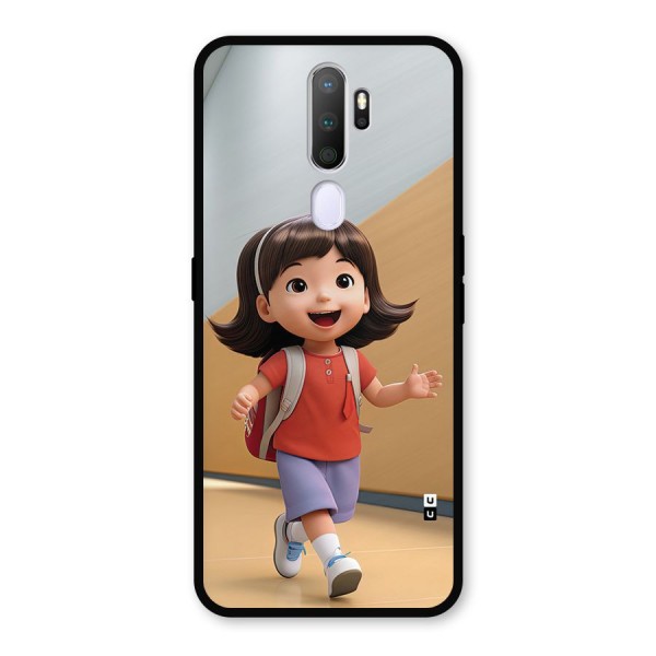 Cute School Girl Metal Back Case for Oppo A9 (2020)