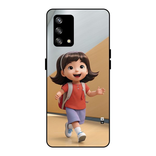 Cute School Girl Metal Back Case for Oppo F19