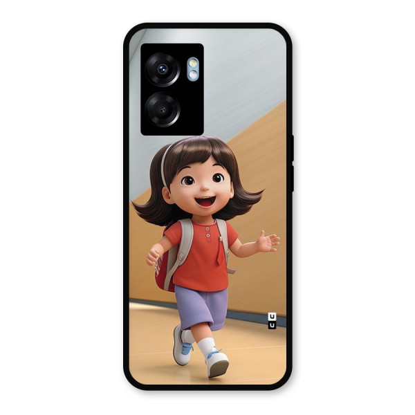 Cute School Girl Metal Back Case for Oppo K10 (5G)