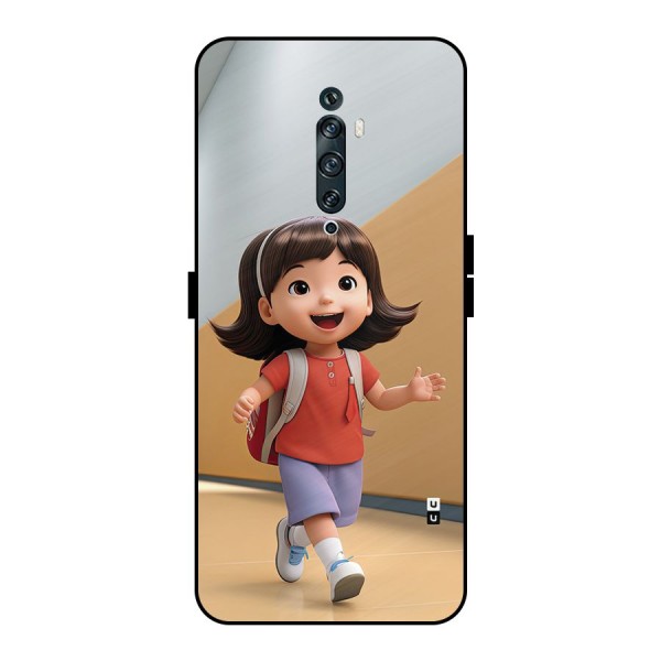 Cute School Girl Metal Back Case for Oppo Reno2 F