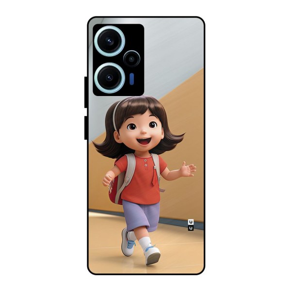 Cute School Girl Metal Back Case for Poco F5