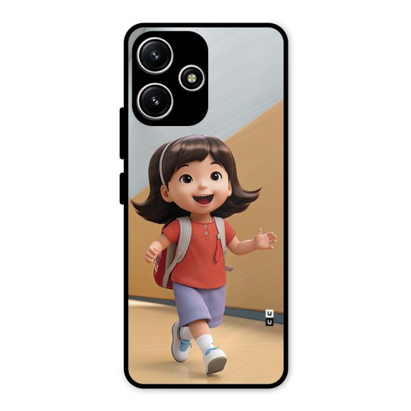 Cute School Girl Metal Back Case for Poco M6 Pro