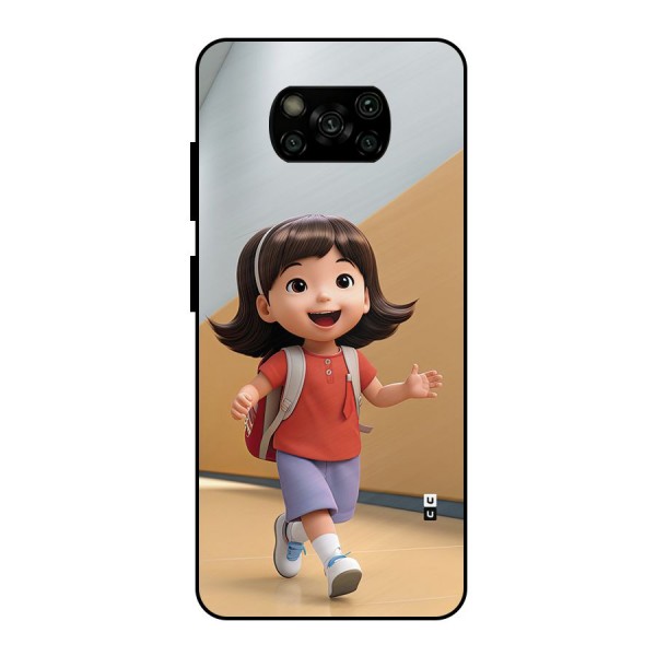 Cute School Girl Metal Back Case for Poco X3