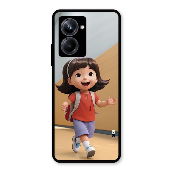 Cute School Girl Metal Back Case for Realme 10 Pro