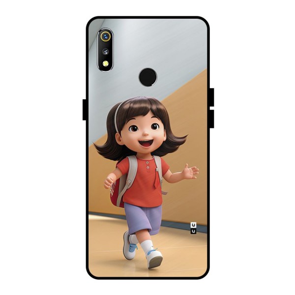 Cute School Girl Metal Back Case for Realme 3