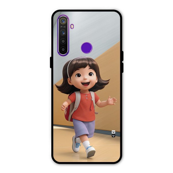 Cute School Girl Metal Back Case for Realme 5i