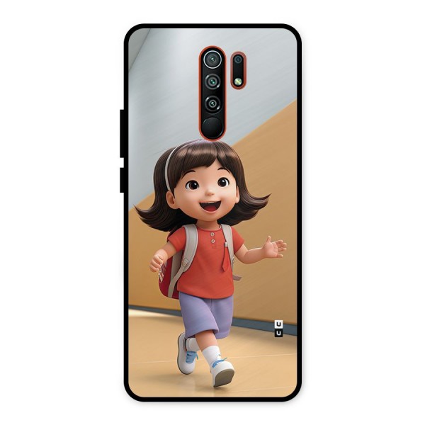 Cute School Girl Metal Back Case for Redmi 9 Prime