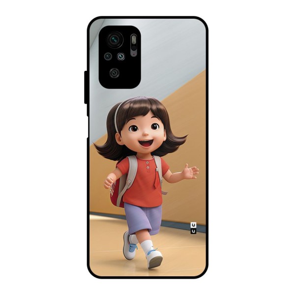 Cute School Girl Metal Back Case for Redmi Note 10