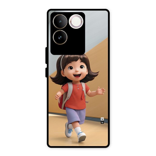 Cute School Girl Metal Back Case for Vivo T2 Pro