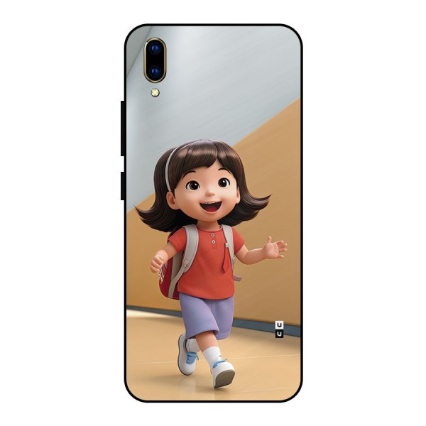 Cute School Girl Metal Back Case for Vivo V11 Pro