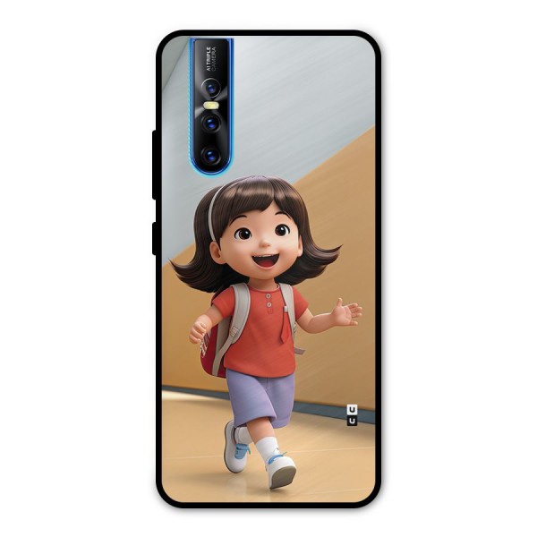 Cute School Girl Metal Back Case for Vivo V15 Pro