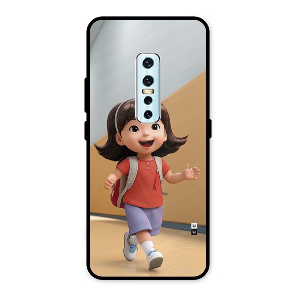 Cute School Girl Metal Back Case for Vivo V17 Pro