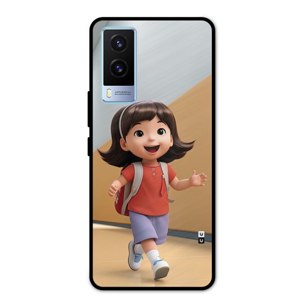 Cute School Girl Metal Back Case for Vivo V21e 5G