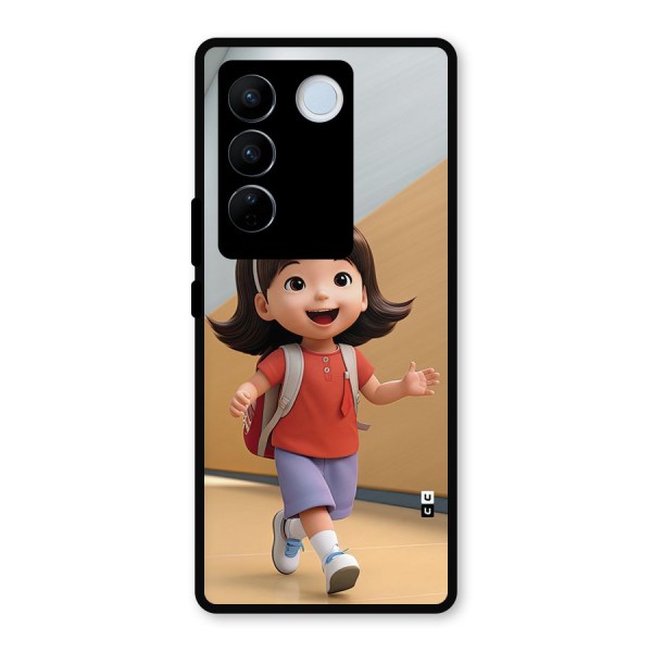 Cute School Girl Metal Back Case for Vivo V27 Pro