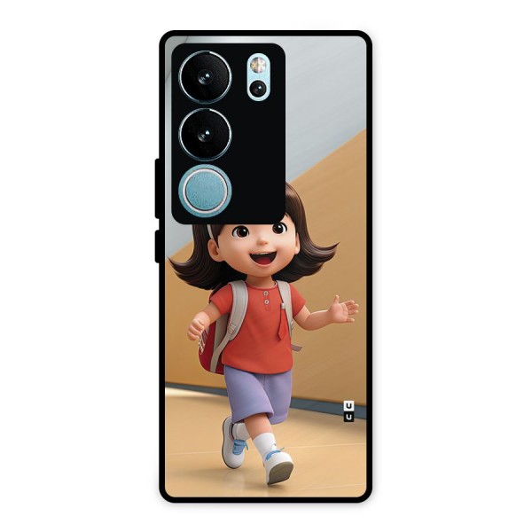 Cute School Girl Metal Back Case for Vivo V29 Pro