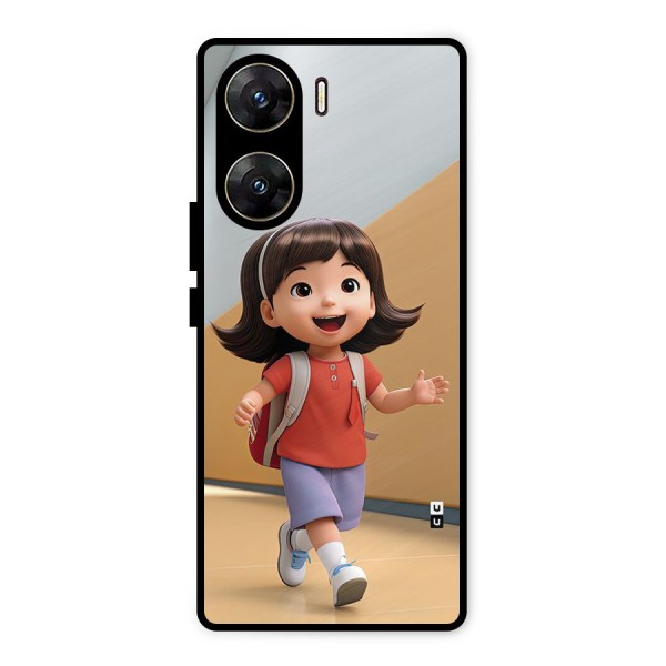 Cute School Girl Metal Back Case for Vivo V29e