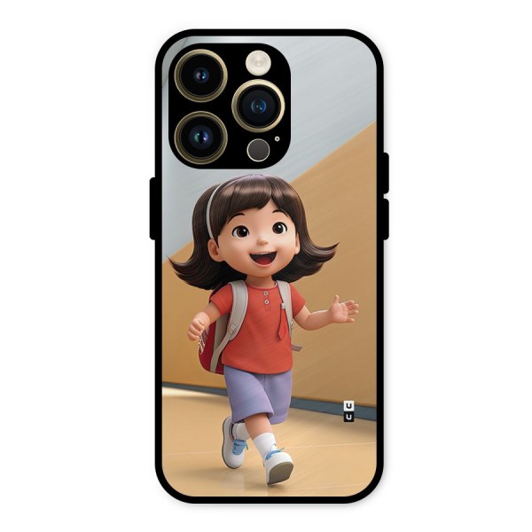 Cute School Girl Metal Back Case for iPhone 14 Pro