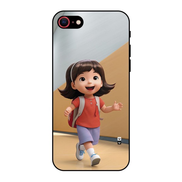 Cute School Girl Metal Back Case for iPhone SE 2020