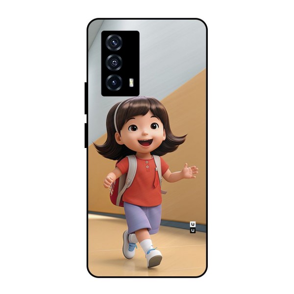 Cute School Girl Metal Back Case for iQOO Z5