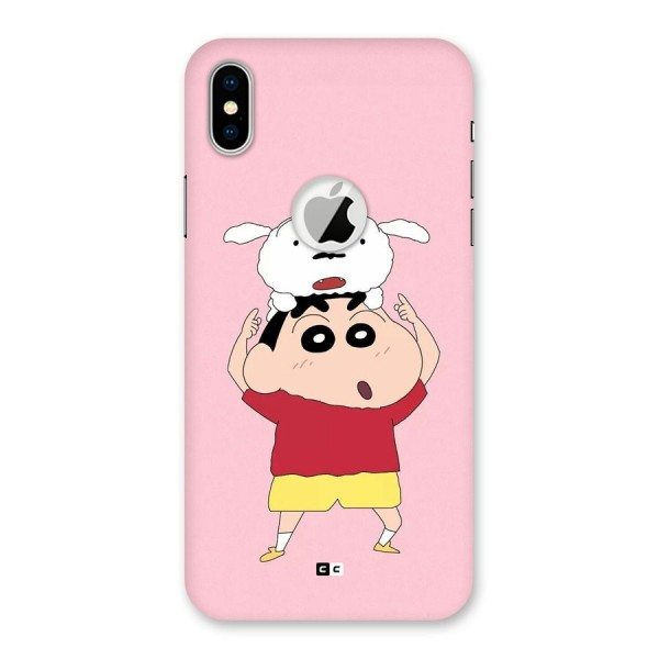 Cute Sheero Back Case for iPhone XS Logo Cut