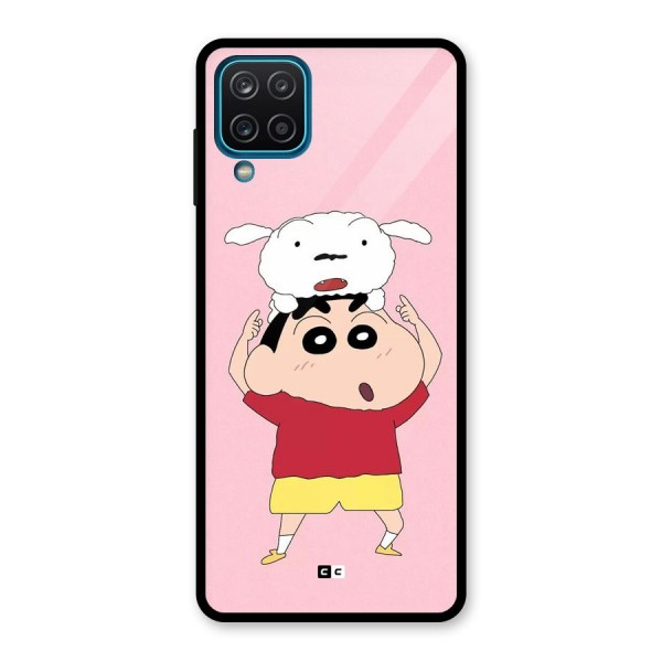 Cute Sheero Glass Back Case for Galaxy A12