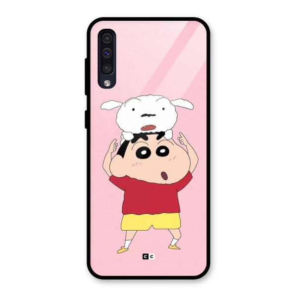 Cute Sheero Glass Back Case for Galaxy A50