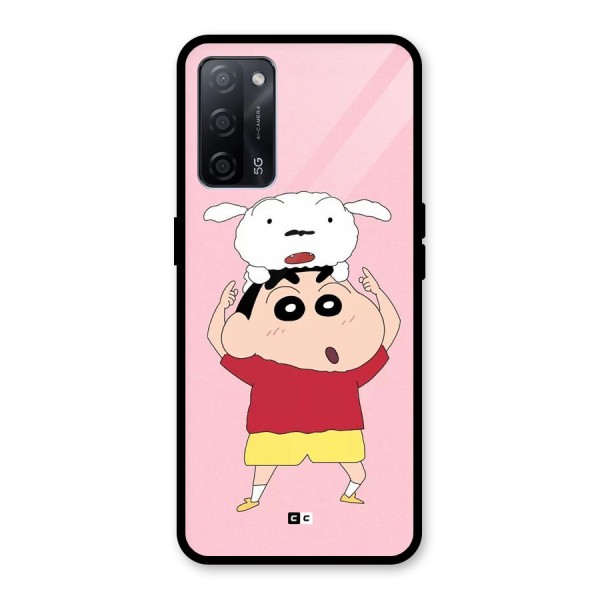 Cute Sheero Glass Back Case for Oppo A53s 5G