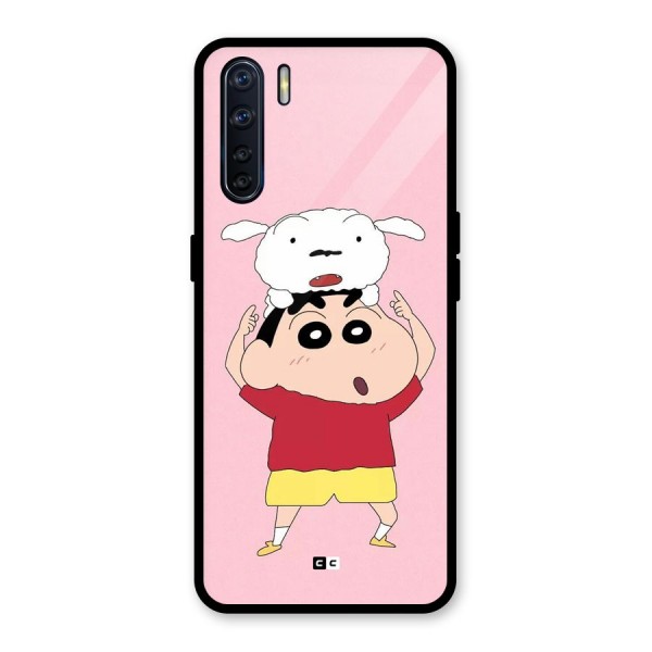 Cute Sheero Glass Back Case for Oppo F15