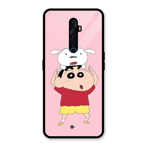 Cute Sheero Glass Back Case for Oppo Reno2 F