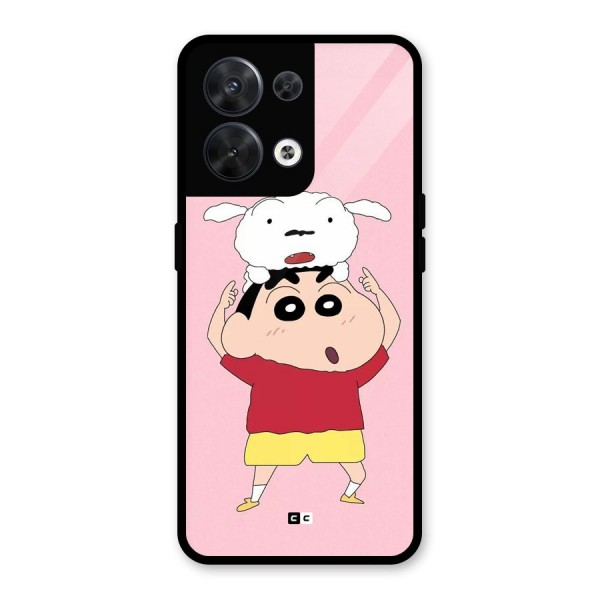 Cute Sheero Glass Back Case for Oppo Reno8 5G