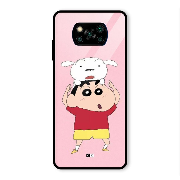 Cute Sheero Glass Back Case for Poco X3 Pro