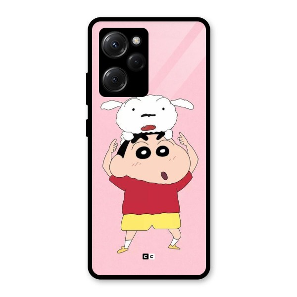 Cute Sheero Glass Back Case for Poco X5 Pro