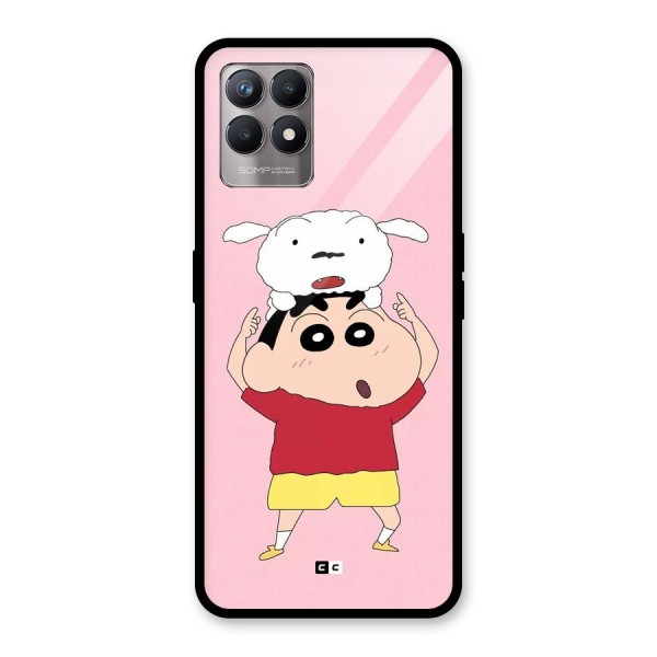 Cute Sheero Glass Back Case for Realme 8i