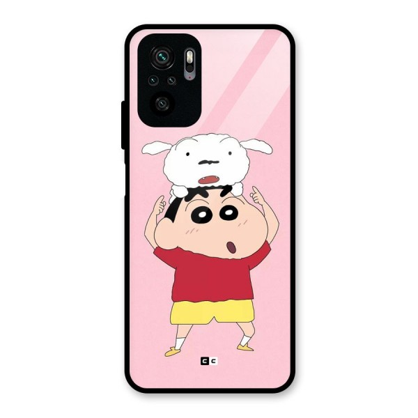 Cute Sheero Glass Back Case for Redmi Note 10