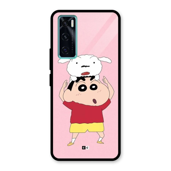 Cute Sheero Glass Back Case for Vivo V20 SE