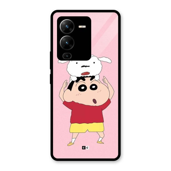 Cute Sheero Glass Back Case for Vivo V25 Pro