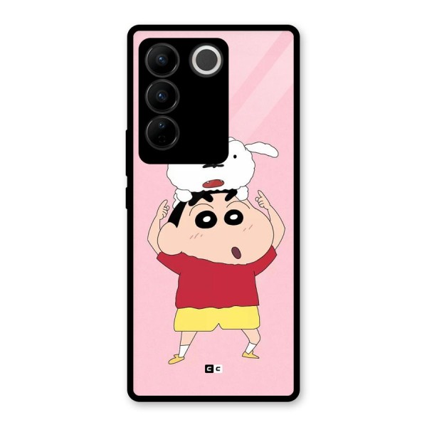 Cute Sheero Glass Back Case for Vivo V27