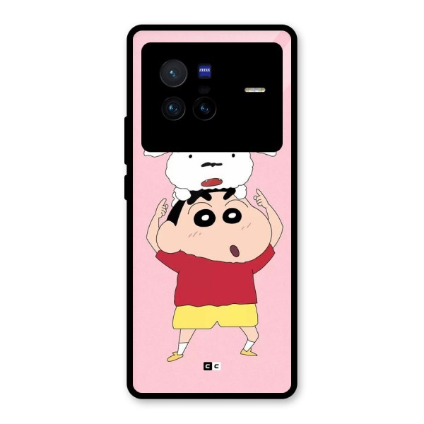 Cute Sheero Glass Back Case for Vivo X80