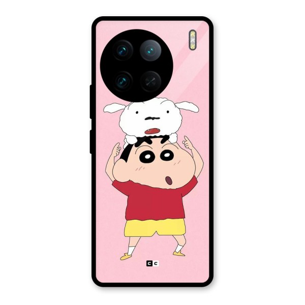 Cute Sheero Glass Back Case for Vivo X90 Pro