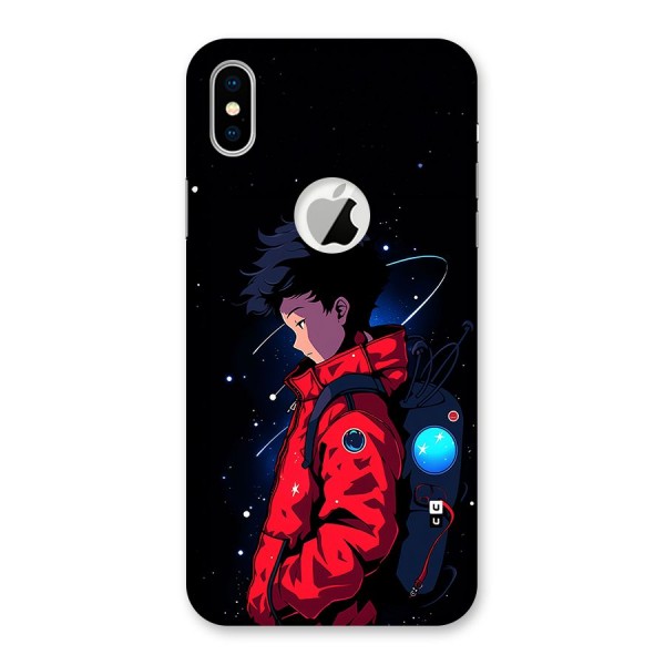 Cute Space Boy Back Case for iPhone XS Logo Cut