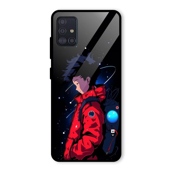 Cute Space Boy Glass Back Case for Galaxy A51