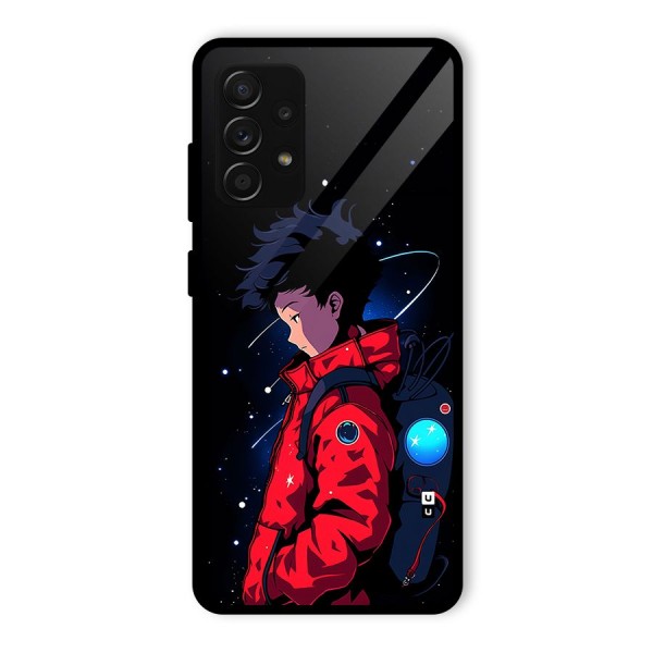 Cute Space Boy Glass Back Case for Galaxy A53 5G