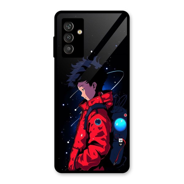 Cute Space Boy Glass Back Case for Galaxy M13